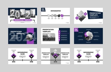 Wall Mural - Abstract white, purple presentation slides. Modern brochure cover design. Fancy info banner frame. Creative infographic elements set. Urban city font. Vector title sheet model. Ad flyer style template