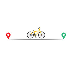 Wall Mural - Route line icon with map pin . Vector symbol in trendy flat style on white background. Travel sing for design.