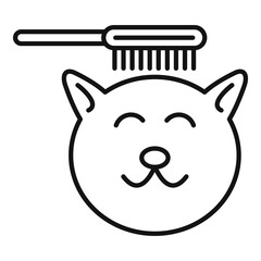 Wall Mural - Cat brush icon. Outline cat brush vector icon for web design isolated on white background