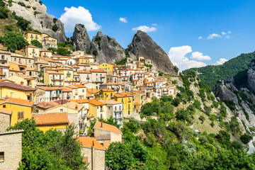 Aerial shot of Castelmezzano, Basilicata, Italy