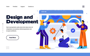 Wall Mural - flat modern design illustration of design and development