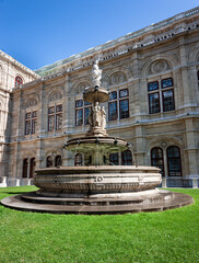 Wall Mural - Fountain near the Opera house in Vienna