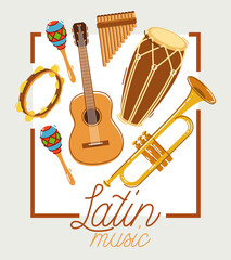 Latin music band salsa vector flat poster isolated over white background, live sound festival concert or night dancing party, Brazil or Cuban musical fiesta theme advertising flyer or banner.