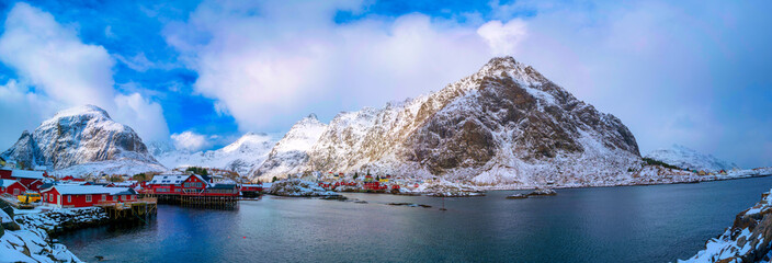 Poster - Reine on the Lofoten islands in northern Norway in winter