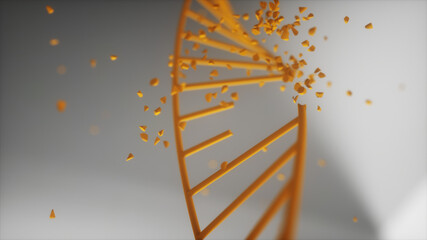 Sticker - 3d rendered illustration of Dna Disorder Strand Structure. High quality 3d illustration