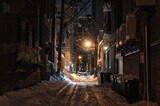 Fototapeta Uliczki - snow covered alley in the night