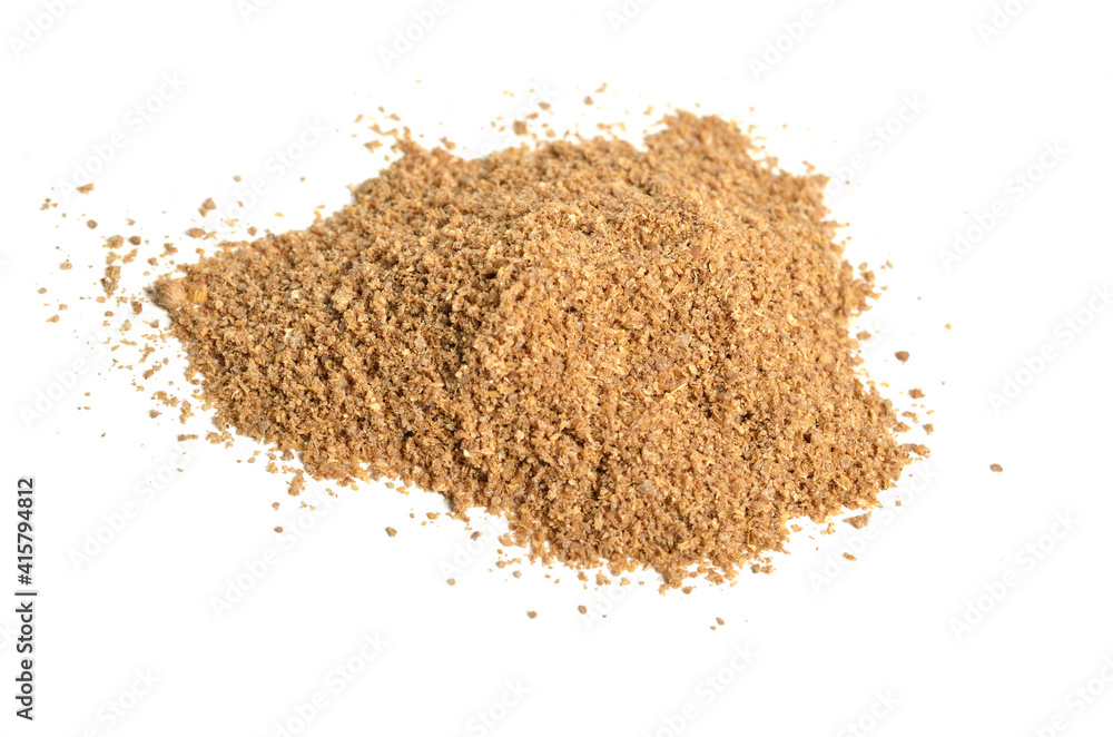 Coriander seed's powder. It is also known as Chinese parsley, dhania or cilantro. Isolated