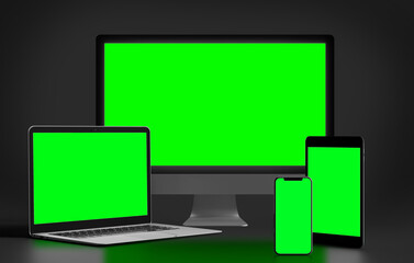 Wall Mural - Isolated Devices Mockup - 3d rendering.
