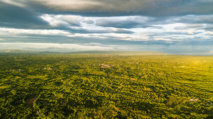 Poster - Panoramic drone view of the lands in Pula Croatia