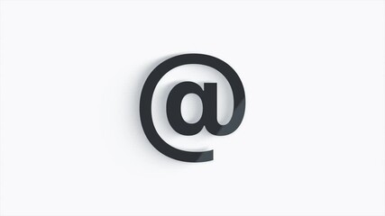Poster - E-mail Symbol While Shadow Passes All Around on white Background in 4K Resolution Loop Ready File