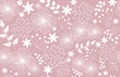 Seamless pattern with white flowers and leaves on a pink background. This seamless pattern would look great on gift wrapping paper, as a background, texture.