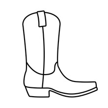 Mexican Boots Line Icon. Clipart Image Isolated On White Background