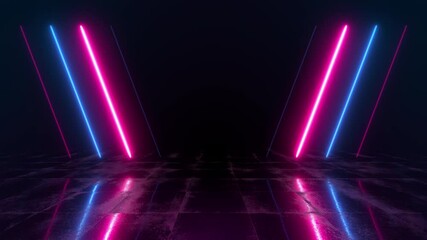 Wall Mural - abstract neon background with colorful beams of light. futuristic studio concept with bright laser a
