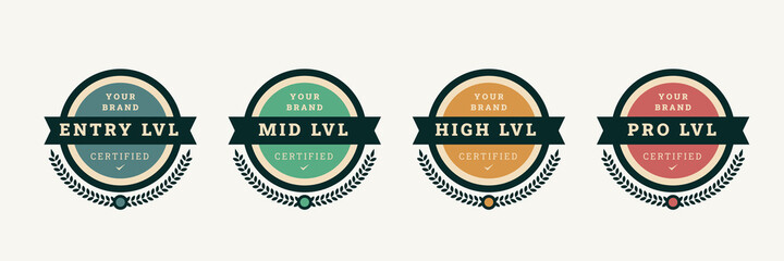 Wall Mural - digital certified logo badge template. certification emblem with vintage concept design. vector illu