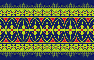 Geometric ethnic oriental ikat pattern traditional Design for background,carpet,wallpaper,clothing,wrapping,fabric,Vector illustration.