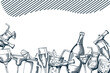 © Gstudio - drinks and beverages hand draw frame
