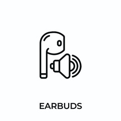 Sticker - earbuds icon vector. headphones sign symbol for modern design. Vector illustration	