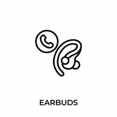 Canvas Print - earbuds icon vector. headphones sign symbol for modern design. Vector illustration	