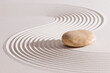 © Wolfilser - Japanischer ZEN Garten mit Stein in Sand und Textur