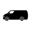 © far700 - Van icon. Black silhouette. Side view. Vector flat graphic illustration. The isolated object on a white background. Isolate.