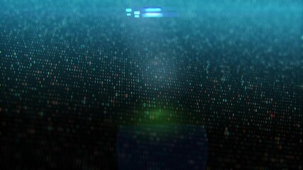 Abstract Technology Background. Binary code composition on a black background. Data binary code network. 4K animation
