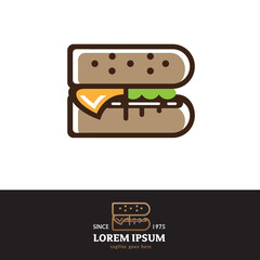 B letter based Burger symbol vector illustration