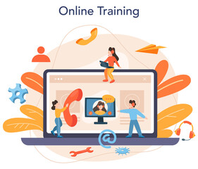 Sticker - call center online service or platform. idea of customer service