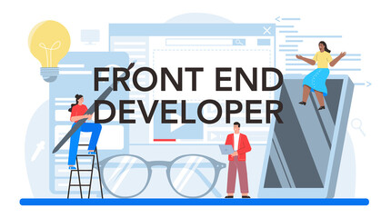 Frontend developer typographic header. Website interface design