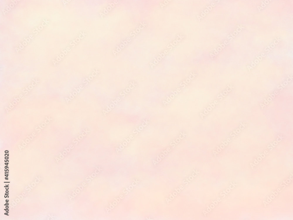 薄いピンクとベージュの春の色の背景 水彩画 ふわふわな柔らかい 明るいイメージ 壁紙 Fototapety