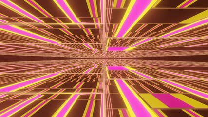 Wall Mural - 4k video animation through beautiful pink and yellow color straight texture and pattern seamless loo