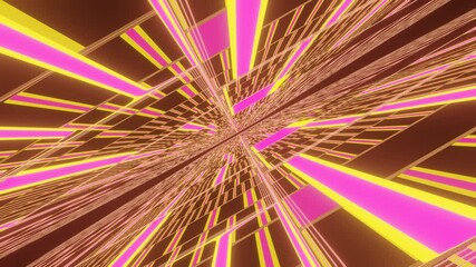 Wall Mural - 4k video animation through beautiful pink and yellow color straight texture and pattern seamless loo
