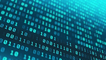 Information technology digital binary code background seamless loop 4k