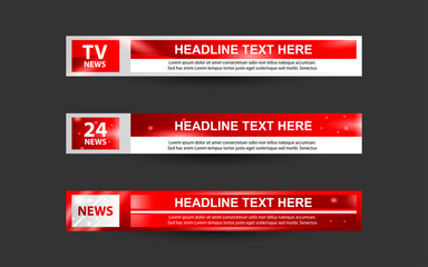 Wall Mural - set collection vector of broadcast news lower thirds template layout design banner for bar headline 