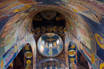 Wall Mural - Mosaic painting inside Oplenac Royal Mausoleum, also known as Saint George's Church, Topola, Serbia