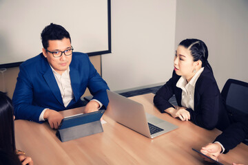 Sticker - Business people  in seminar room. Meeting Corporate Success Brainstorming Teamwork