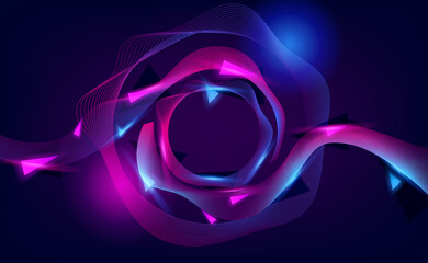 flower fluid audio wave gradient vibrant neon pink and purple glow neon color for pop culture background retro 80s