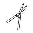 © olegganko - Garden shears brush cutter, simple gardening icon in trendy line style isolated on white background for web apps and mobile concept. Vector Illustration