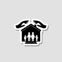 Canvas Print - Family in house sticker icon