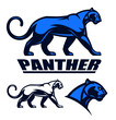 Stylized panther emblem set on the white background. Can be use as mascot.