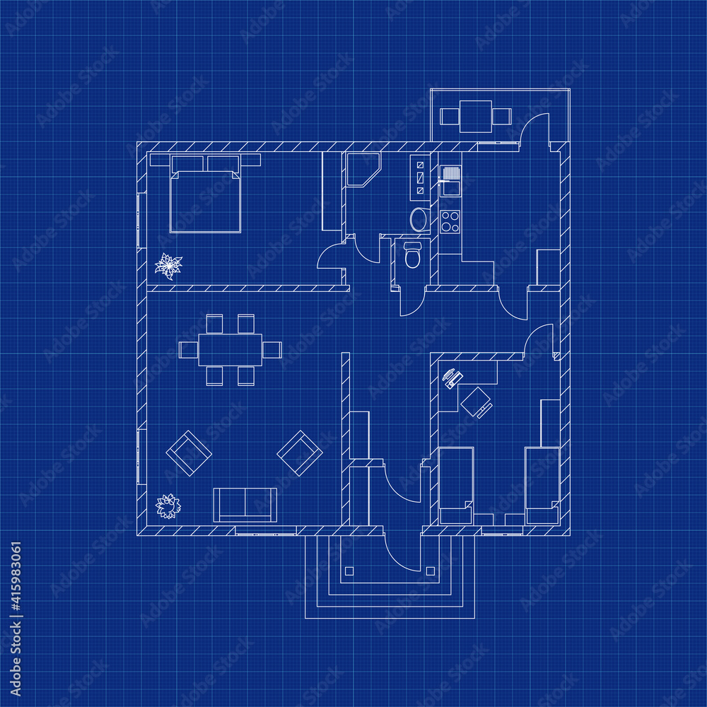 Blueprints On Graph Paper Drawings