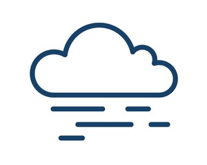 Wall Mural - cloud with abstract lines of fog or haze. simple icon design of foggy and hazy weather. linear logo.