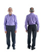 © Curto - front and back view of same man on white background