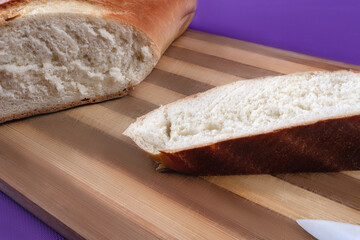 fresh bread on a cutting board