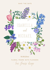 Wall Mural - Save the date card.