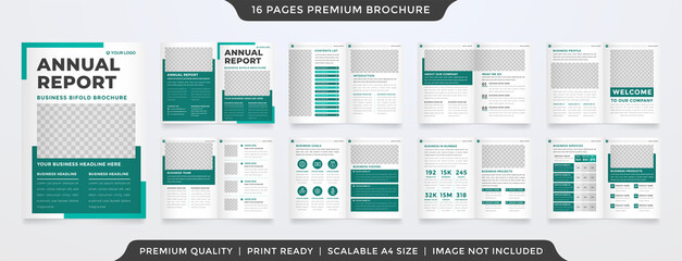 Wall Mural - a4 business annual report template design with minimalist layout style use for company profile and portfolio