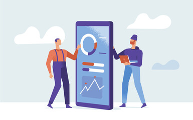 Programmatore e utente delle applicazioni mobile di analisi e statistiche