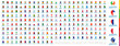 © boldg - Maps of the world with pin flags of 228 countries.