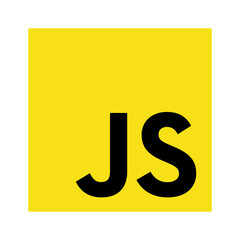 JavaScript emblem black letters on the yellow background.