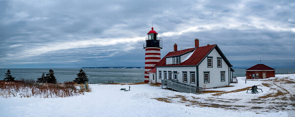 Wall Mural - West Quoddy Head Light,  Lubec, Maine, is the easternmost point of the contiguous United States.