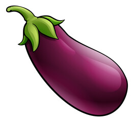 Poster - An illustration of an eggplant or aubergine vegetable.